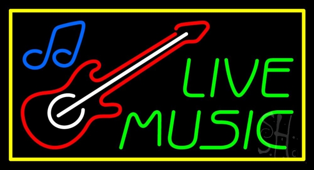Green Live Music Neon Sign