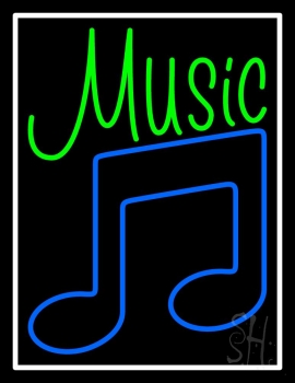 Green Music Blue Note 2 Neon Sign