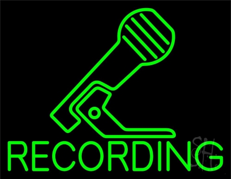 Green Recording Neon Sign