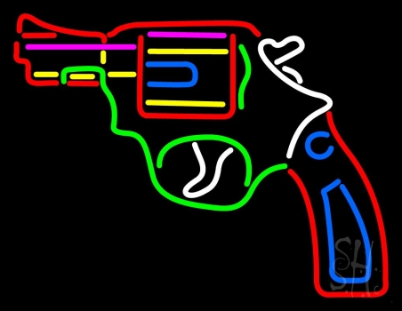 Gun Logo Neon Sign
