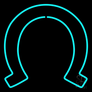 Horseshoe Turquoise Neon Sign