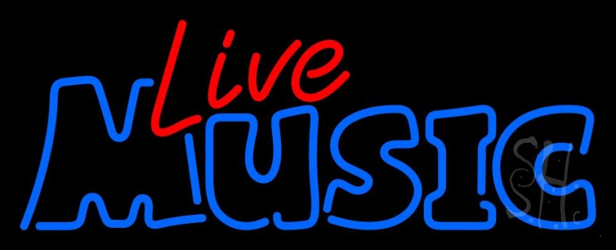 Live Music Blue 1 Neon Sign