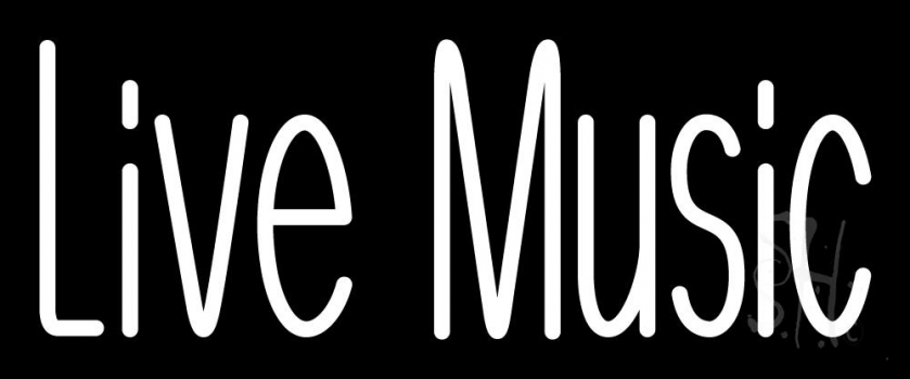 Live Music White 1 Neon Sign