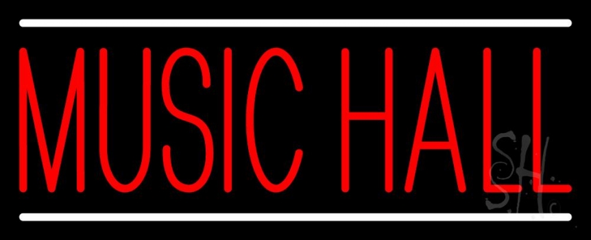 Music Hall White 1 Neon Sign