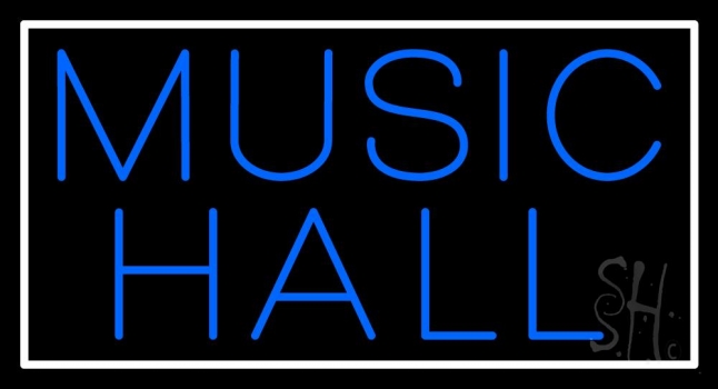 Music Hall White Neon Sign