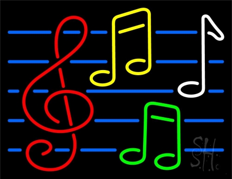Notes Blue Line 2 Neon Sign