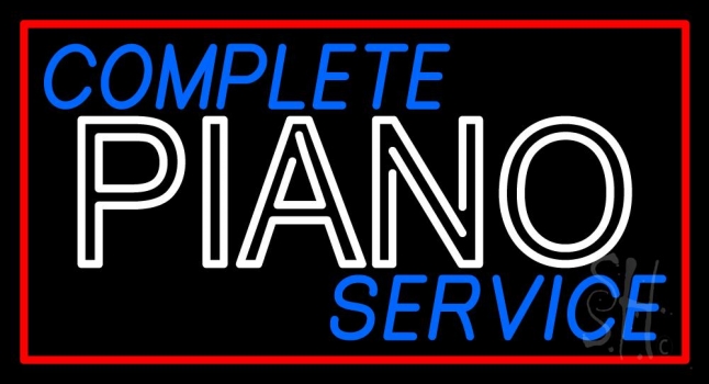 Piano Service Red Border Neon Sign