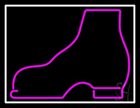 Pink Boots With Border Neon Sign