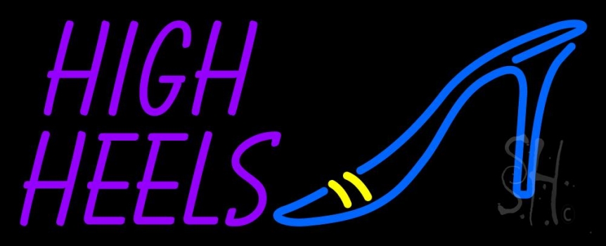 Purple High Heels With Sandal Neon Sign