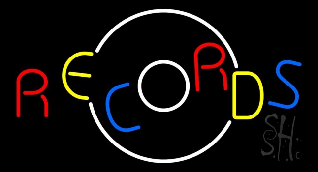 Red Block Records Neon Sign