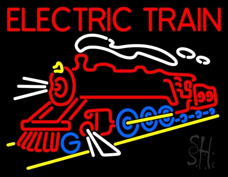Red Electric Train Logo Neon Sign