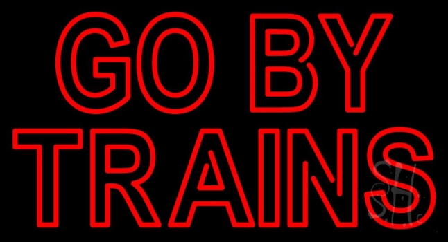Red Go By Train Neon Sign