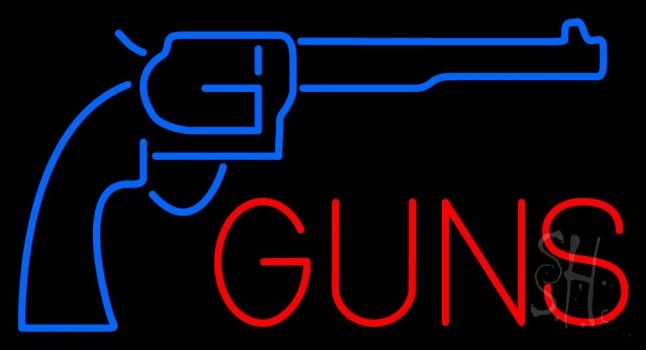 Red Guns Turquoise Logo Neon Sign