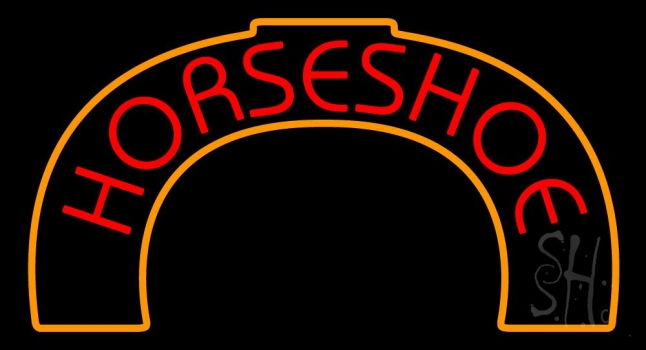 Red Horseshoe Neon Sign