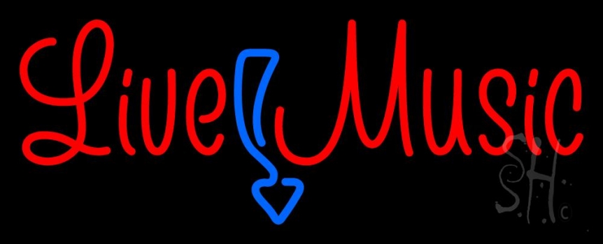 Red Live Music Neon Sign