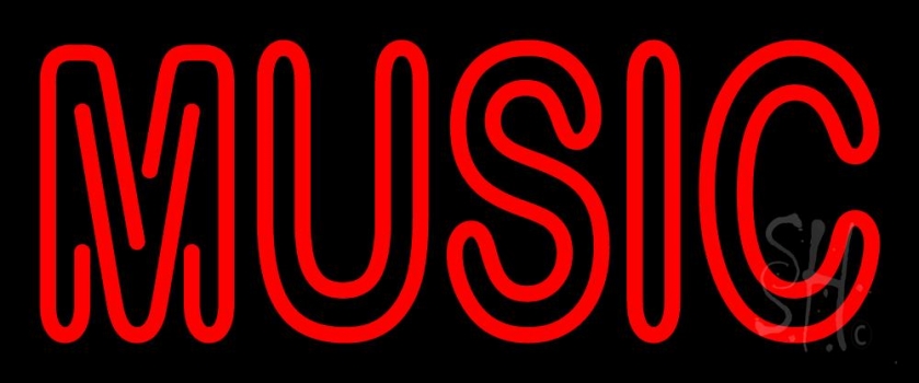 Red Music Block 2 Neon Sign