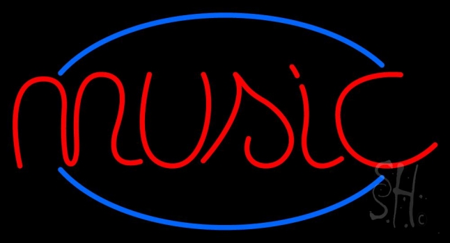Red Music Neon Sign