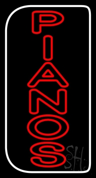 Red Pianos Vertical Block 2 Neon Sign