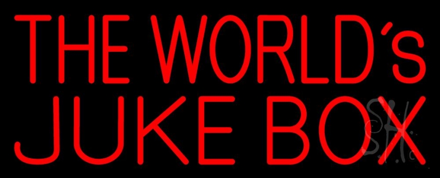 Red The Worlds Juke Box 2 Neon Sign