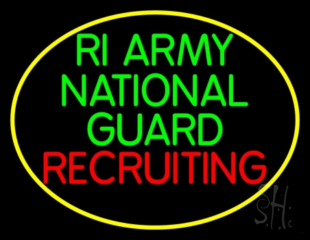 Ri Army National Guard Recruiting Neon Sign
