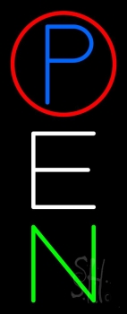 Vertical Open Neon Sign