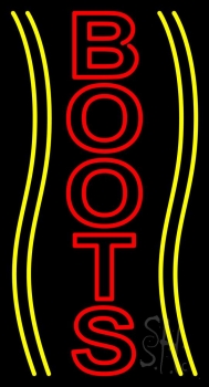 Vertical Red Boots Neon Sign