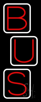 Vertical Red Bus Neon Sign