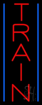 Vertical Train Neon Sign