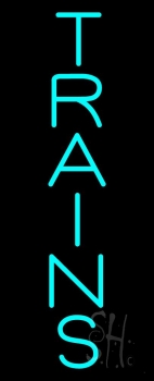 Vertical Trains Neon Sign