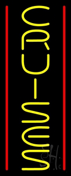 Vertical Yellow Cruises Neon Sign