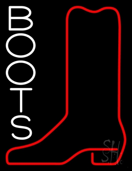 White Boots Neon Sign