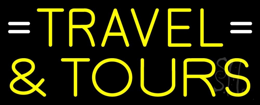 Yellow Travel And Tours Neon Sign