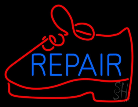 Blue Repair Shoe Neon Sign