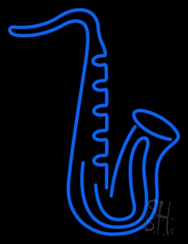 Blue Saxophone Neon Sign