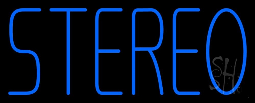 Blue Stereo Block Neon Sign