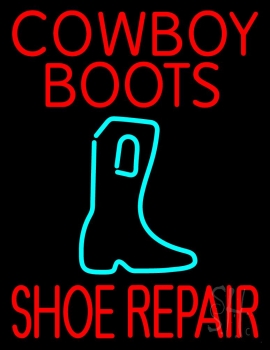 Cowboy Boots Shoe Repair Neon Sign