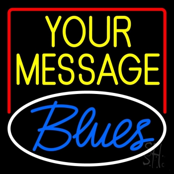 Custom Blue Blues White Oval Neon Sign
