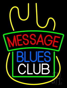 Custom Blue Blues White Club Neon Sign