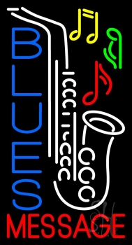 Custom Blue Blues White Saxophone Neon Sign