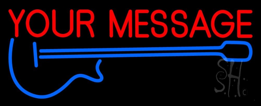 Custom Blue Guitar Neon Sign