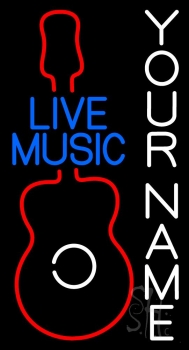 Custom Blue Live Music Neon Sign