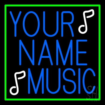 Custom Blue Music Green Border Neon Sign