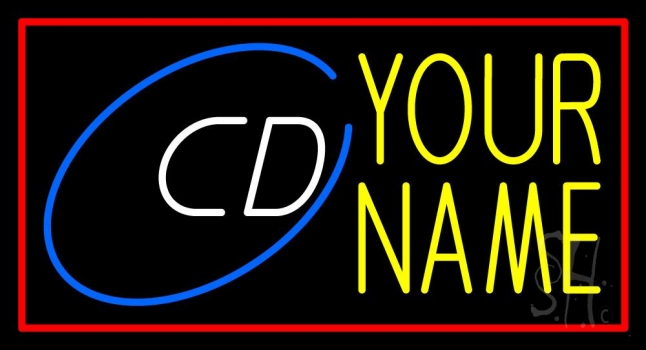 Custom Cd Red Border Neon Sign