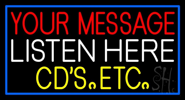 Custom Cds Blue Border Neon Sign