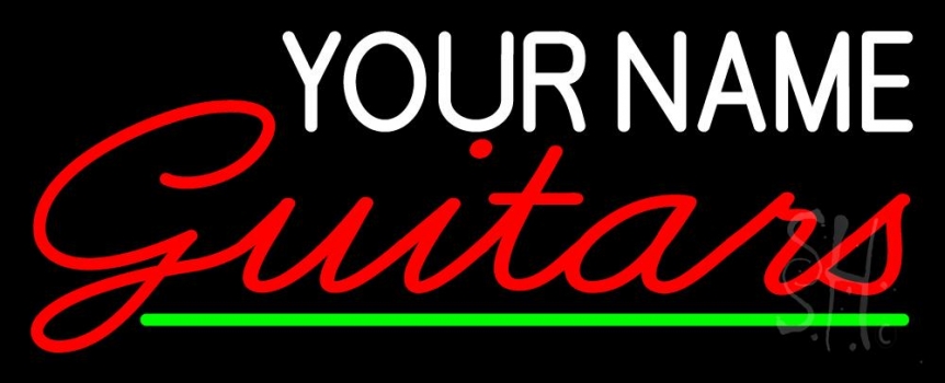 Custom Cursive Guitars Neon Sign