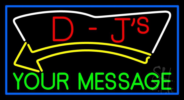 Custom Dj Blue Border Neon Sign