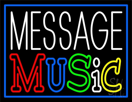 Custom Double Stroke Music Blue Border Neon Sign