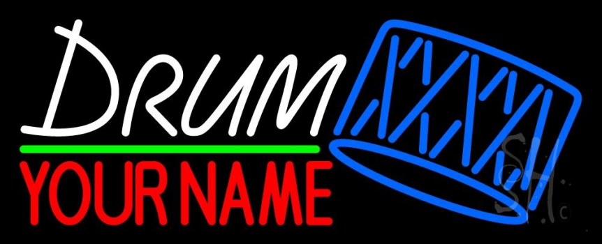 Custom Drum Green Line Neon Sign