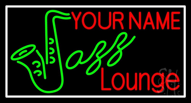 Custom Green Jazz White Border Neon Sign