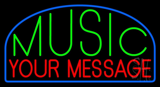 Custom Green Music With Border Neon Sign